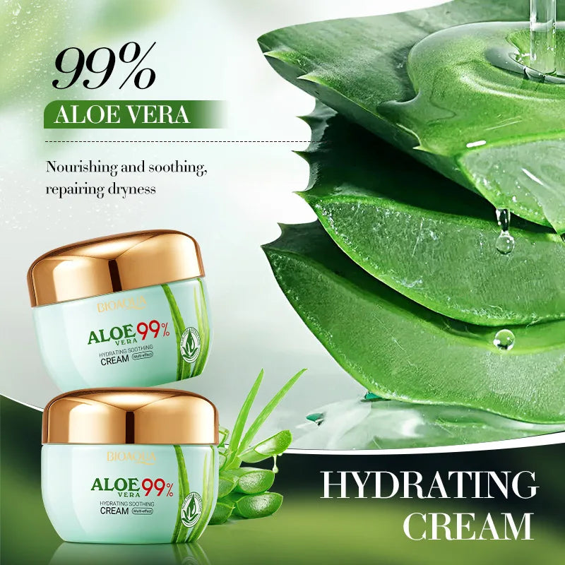 2pcs/kit BIOAQUA Aloe Vera Skin Care Sets Face Eye Cream Moisturizing Hydrating Firming Aloe Creams Face Skin Care Set