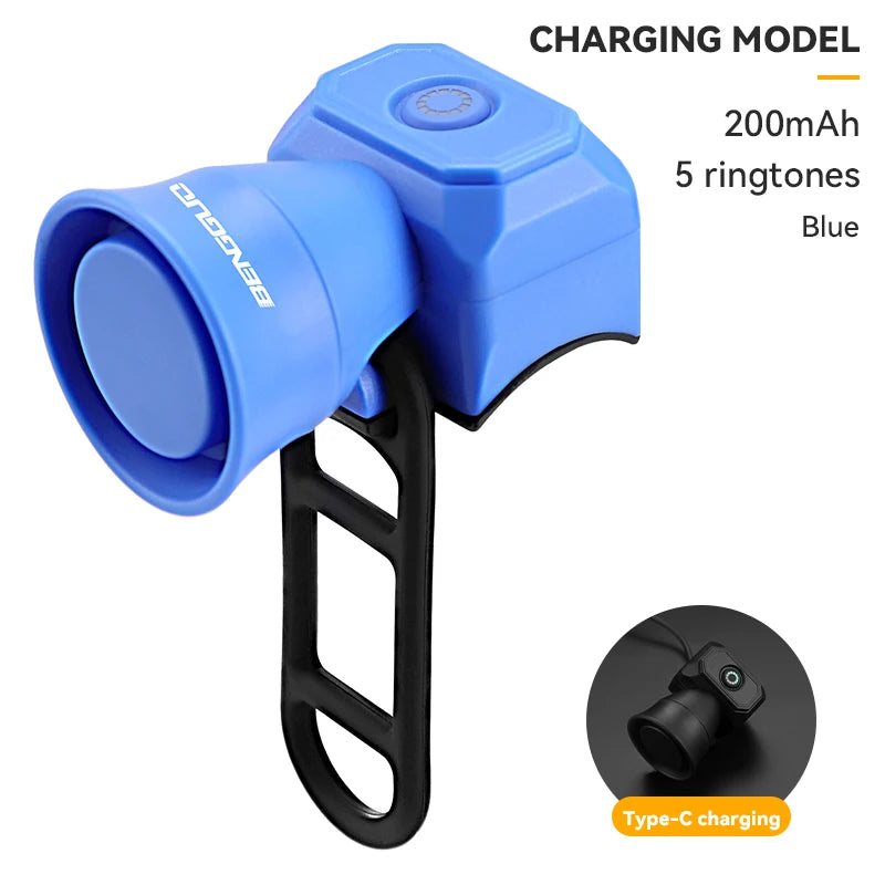 Electric Bike Horn 130db Loud Bicycle Horn for Adults Kids Mountain Bike/Scooter/Ebike Waterproof Electronic Bicycle Bells