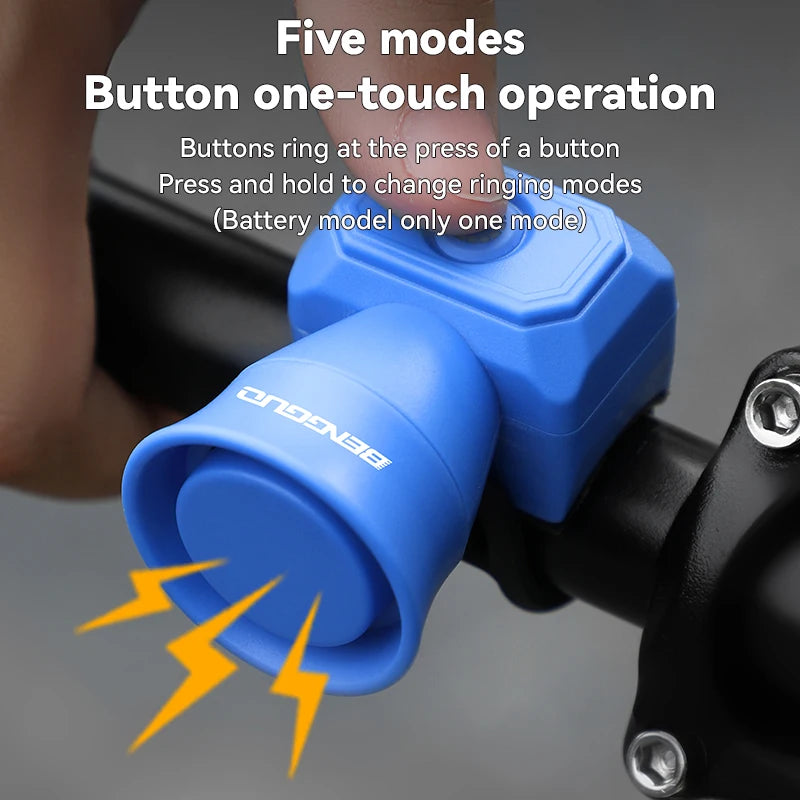Electric Bike Horn 130db Loud Bicycle Horn for Adults Kids Mountain Bike/Scooter/Ebike Waterproof Electronic Bicycle Bells