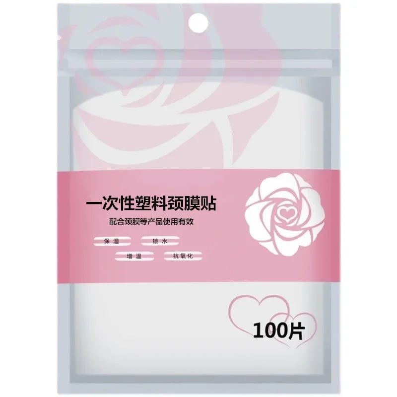 100-500pcs Disposable Stickers Paper Facial Beauty Skin Care Tool Kits Plastic Film Neck Masks Wrap Transparents DIY Neck Mask