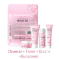 Sakura skin care sets with cleanser, serum, eye cream, facial cream, beauty products for women, travel skin care kit